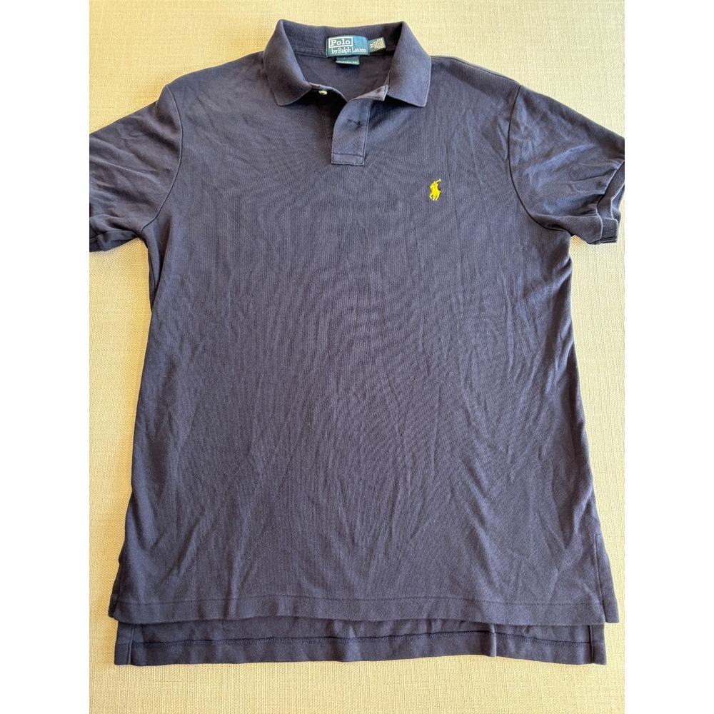 Vintage Polo Ralph Lauren Custom Fit Pima Cotton Navy Polo Size Medium